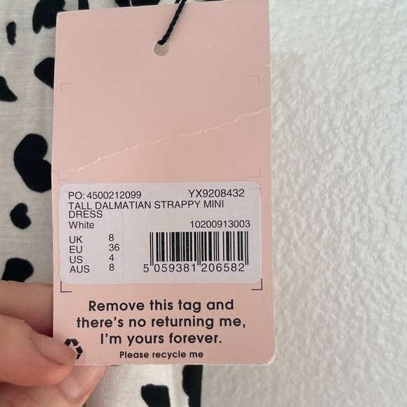 | Missguided Tall | NWT | Dalmation Strappy min. Dress | Size: 4 | - Picture 3 of 4